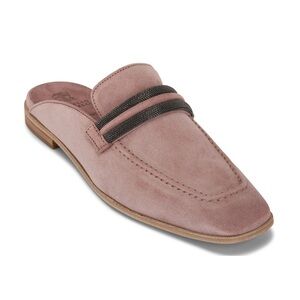 NWT! Rare Style! BRUNELLO CUCINELLI Mauve Suede Flat Mule Size 39.5